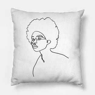 Black girl one line art Pillow