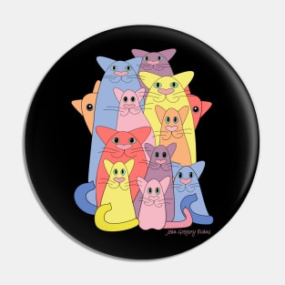 Twelve Cats For Happiness Pin