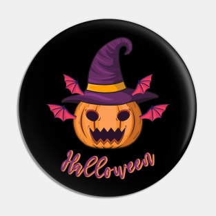 Halloween scary evil pumpkin funny pumpkin head Pin