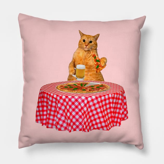 Pizza Cat Pillow by RawSunArt