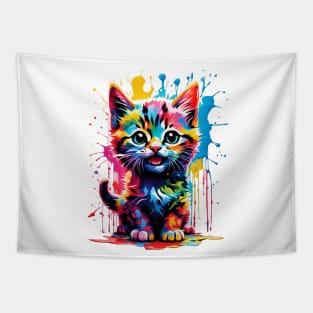 Kitty Cat Colorful Tapestry