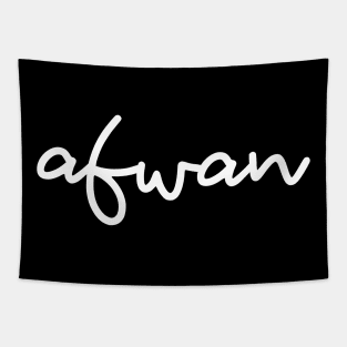 afwan - white Tapestry