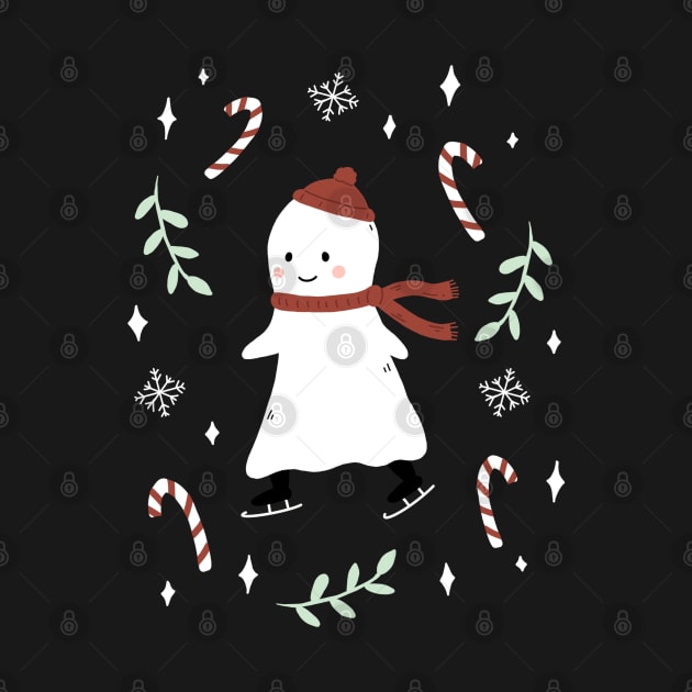 Ice Skating Ghost by Little Spooky Studio