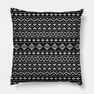 Aztec Essence II Gray on Black Pattern Pillow