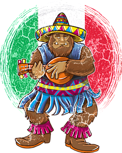 Cinco de Mayo Big Foot Mariachi Fiesta 5 Humor Sasquatch Magnet