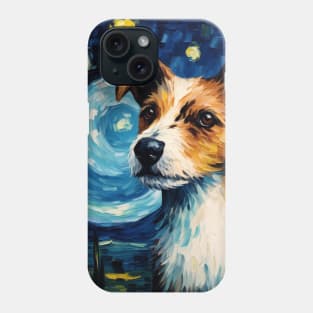 Jack Russell terrier painted in Vincent Van Gogh style Phone Case