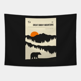 Great Smoky Mountains Vintage Minimal Retro Travel Art Tapestry