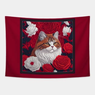 Ragamuffin cat. Style vector (red version ragamuffin cat) Tapestry