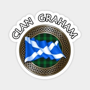 Clan Graham Crest & Tartan Knot Magnet