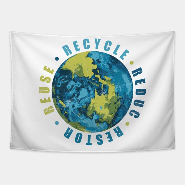 Restore Recycle Reduce Reuse Earth Tapestry by avshirtnation