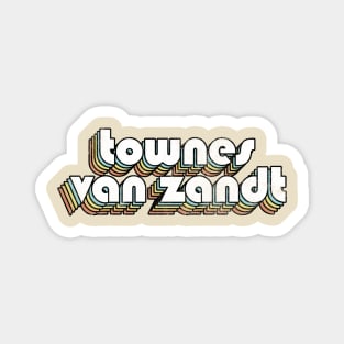 Townes Van Zandt - Retro Rainbow Letters Magnet