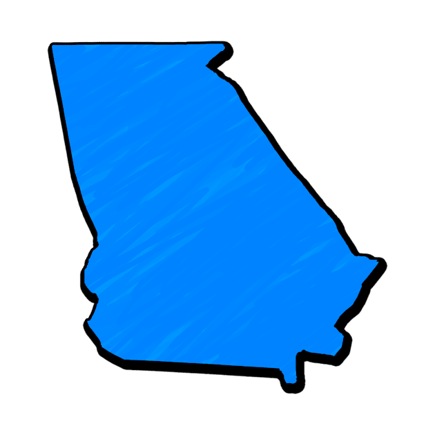 Bright Blue Georgia Outline by Mookle