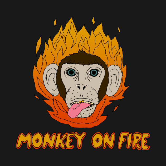 Monkey on fire by HanDraw