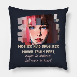 Mother and daughter never truly part, maybe in distance but never in heart. Pillow