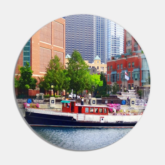 Chicago IL - Chicago River Near Centennial Fountain Pin by SusanSavad