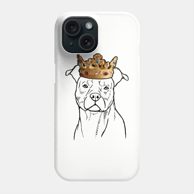 American Staffordshire Terrier Dog King Queen Wearing Crown Phone Case by millersye