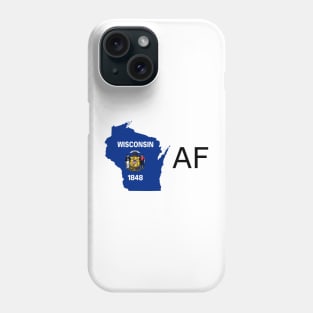 Wisconsin Flag State Outline AF (black) Phone Case