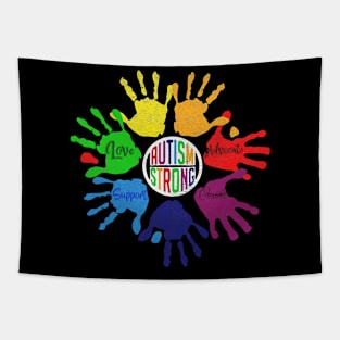 AUTISM STRONG Hands Tapestry