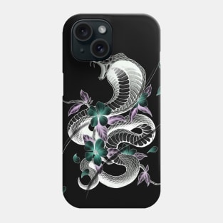 Fierce Cobra Tattoo Style with Cherry Blossoms Phone Case