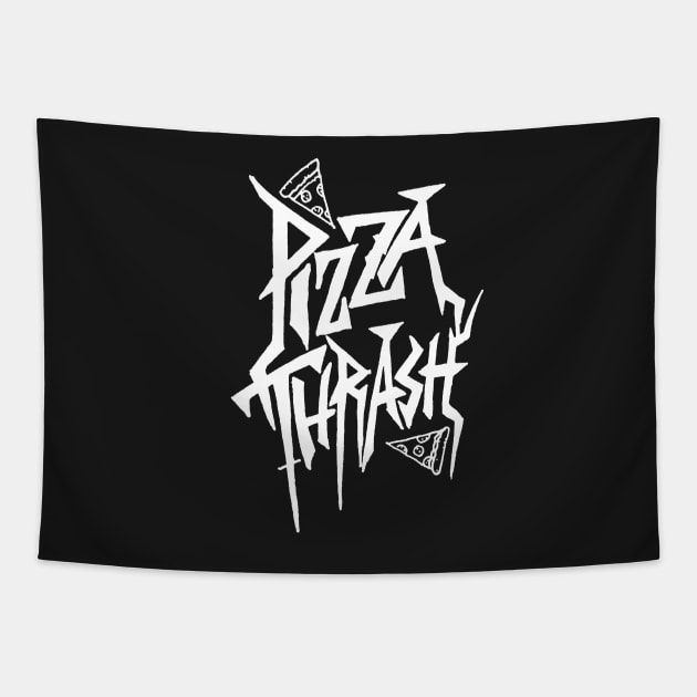 PIZZA THRASH METAL meme design without doodles Tapestry by MacSquiddles