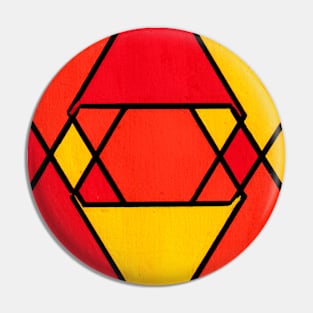 Orange Yellow Red Geometric Abstract Acrylic Painting Pin