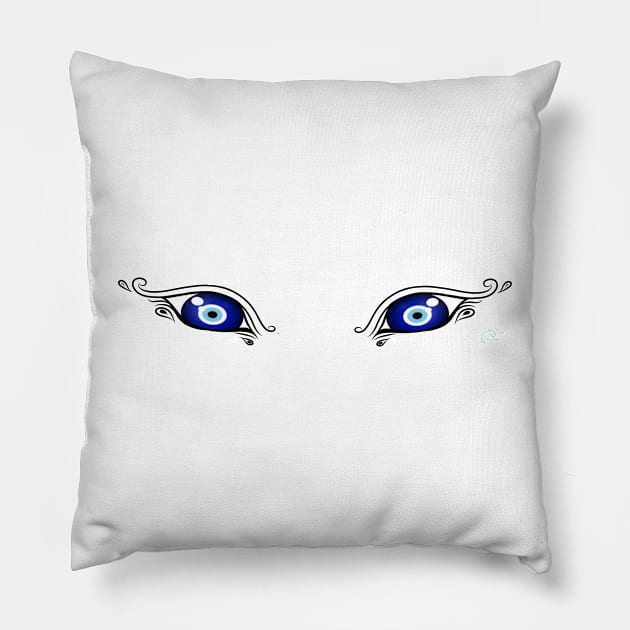 My (evil) eyes are up here Pillow by The Free Nightingale