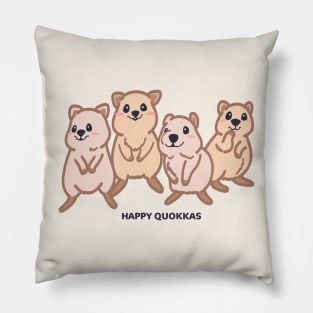 Cute Kawaii Happy Baby Quokka Drawing Pillow