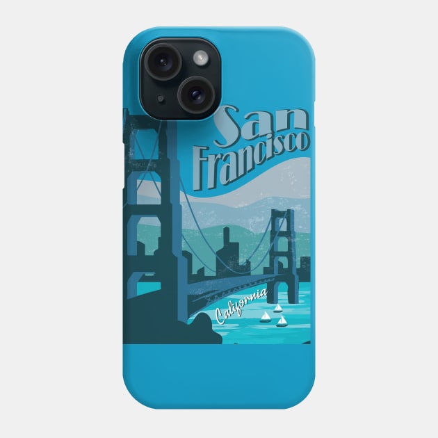 San Francisco in Blue Phone Case by SM Shirts