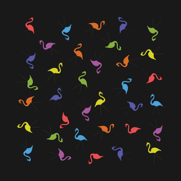 A Rainbow of Flamingos by sadsquatch