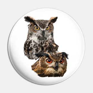 American Owl and Eagle Owl Pin