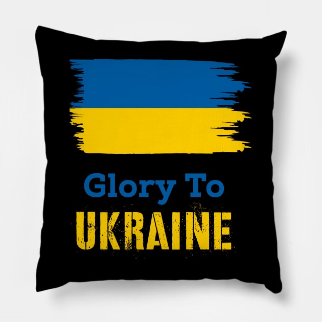 Glory To Ukraine Pillow by docferds