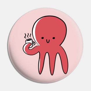 Cute Octopus with Cup Pin