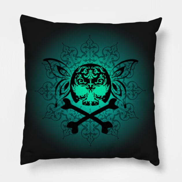 Butterfly Skull Pillow by Artizan