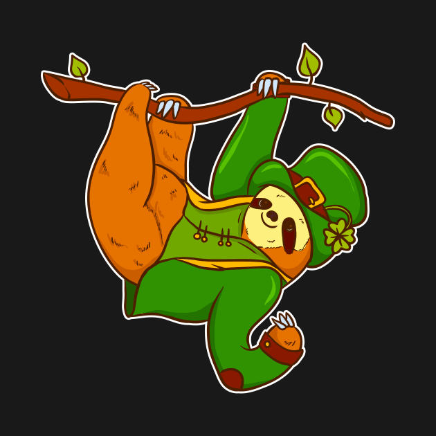 Funny St.Patrick's Day Sloth Leprechaun by guitar75