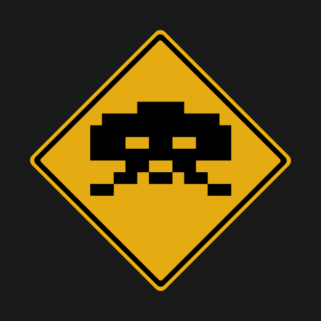 Invader 02 Silhouette Road Sign by Dalekboy