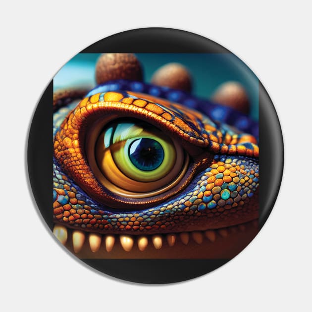 Lizard Eye Art Pin by Geminiartstudio