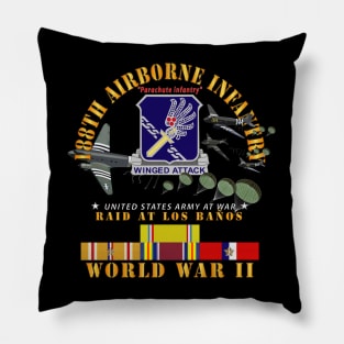 188th Airborne Infantry - Raid at Los Baños W Jumpers - WWII w PAC SVC X 300 Pillow