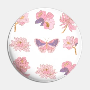 Pink Spring Florals Pin