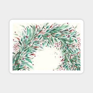 Christmas Loose Watercolor Florals Magnet