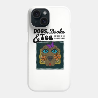 Dogs, Books and Tea Dark Green Patch Phone Case