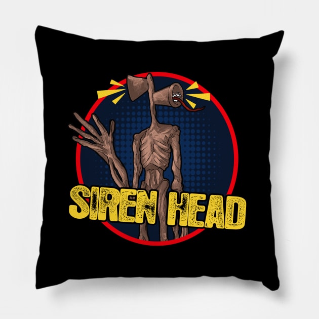 Siren Head - Yellow Logo Pillow by Sketchy