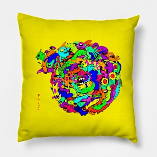 Creature Swirl (color) Pillow