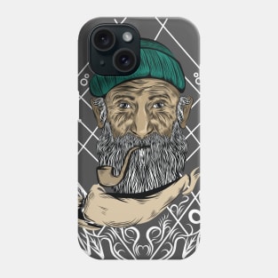 old man and cigarette Phone Case