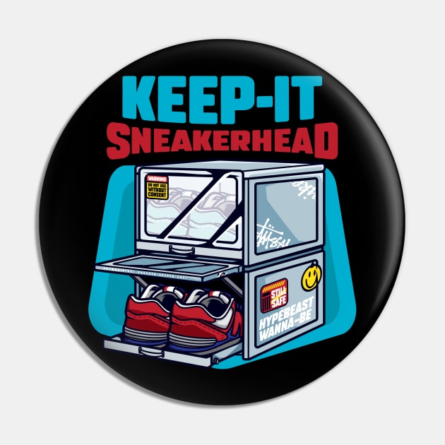 Sneaker Head Pin by Rockartworks