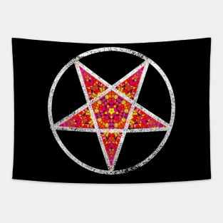 Kaleidoscope Pentagram (Pink / Red / Fiery) Tapestry