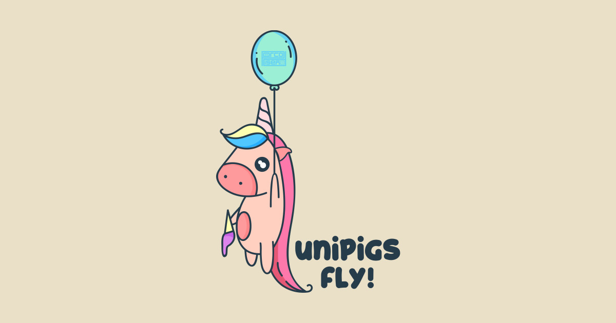 cute balloon unipigs fly