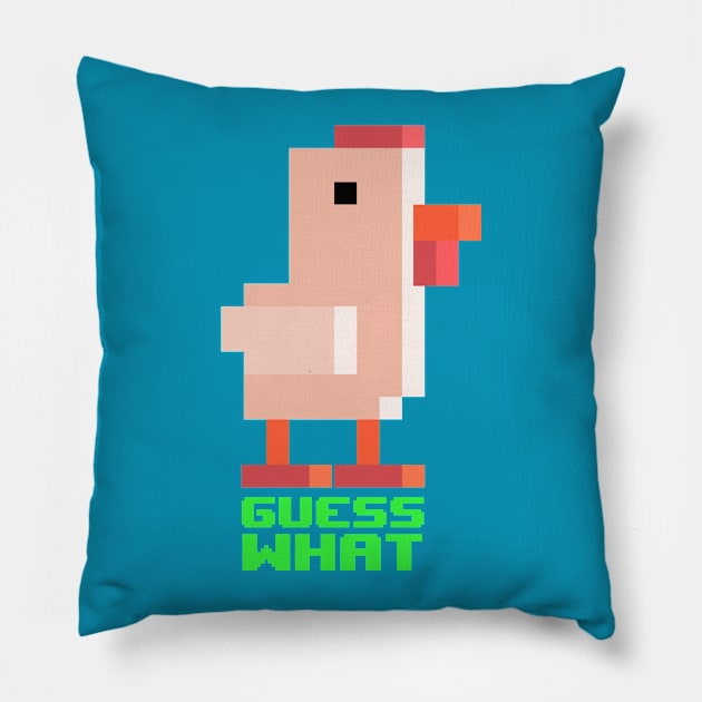 Guess what? Chicken butt! Pillow by Pushloop