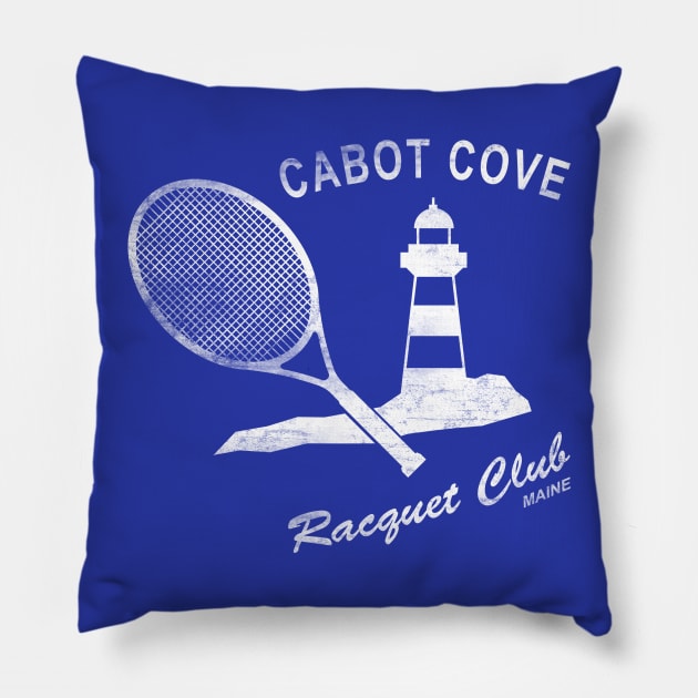 Cabot Cove Racquet Club - Distressed Pillow by kevko76