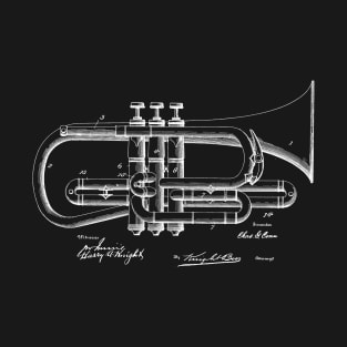 Valve Musical Instrument Vintage Patent Drawing T-Shirt