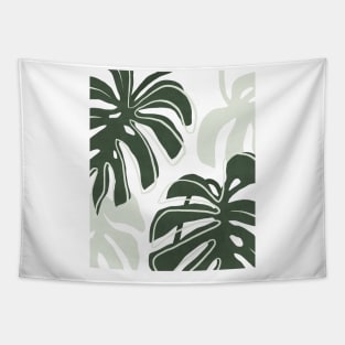 Green Monstera leaves pattern Tapestry